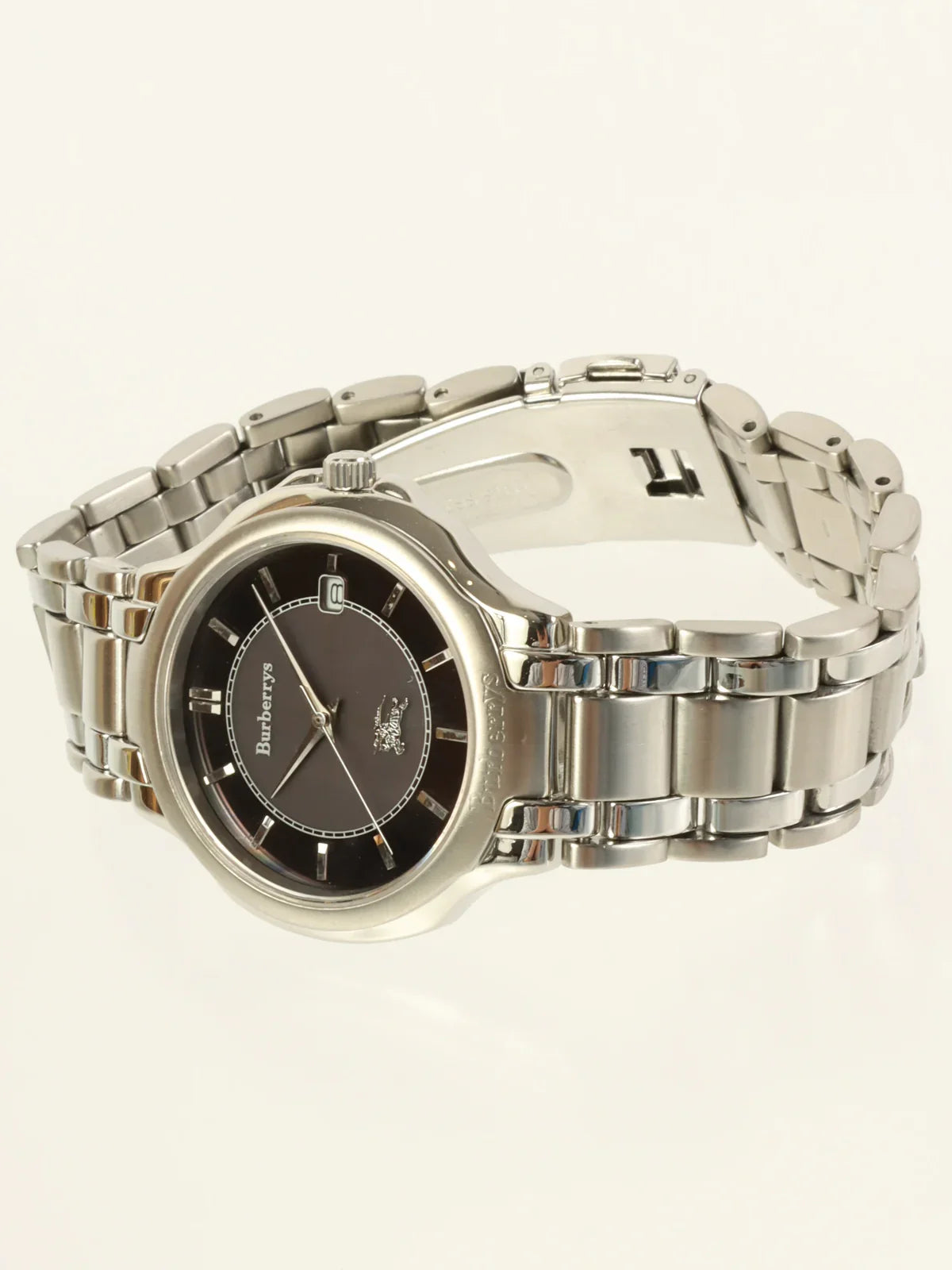 BURBERRY Round Logo Face Watch Silver/Black