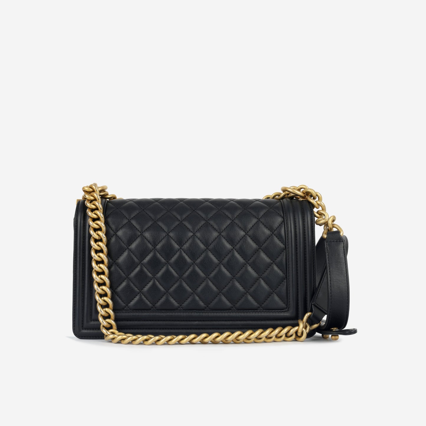Chanel Boy Bag Lambskin Black Shoulder Bag Style 17