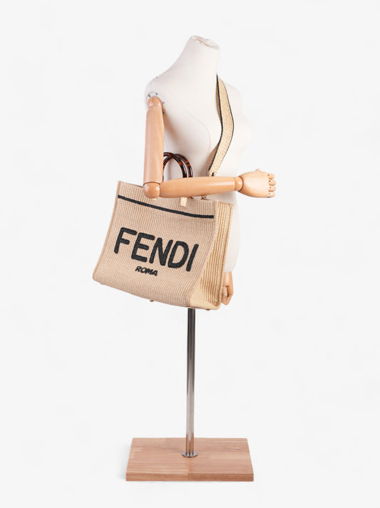 Fendi Sunshine Leather Black Tote Bag Black