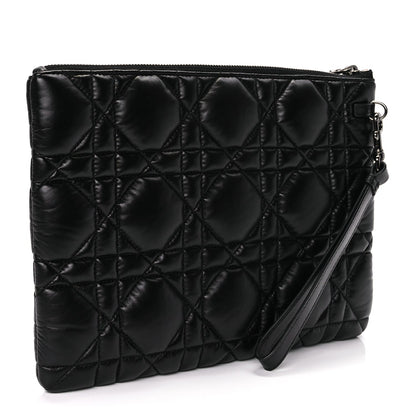 Christian Dior Supple Calfskin Cannage Caro Daily Pouch Black