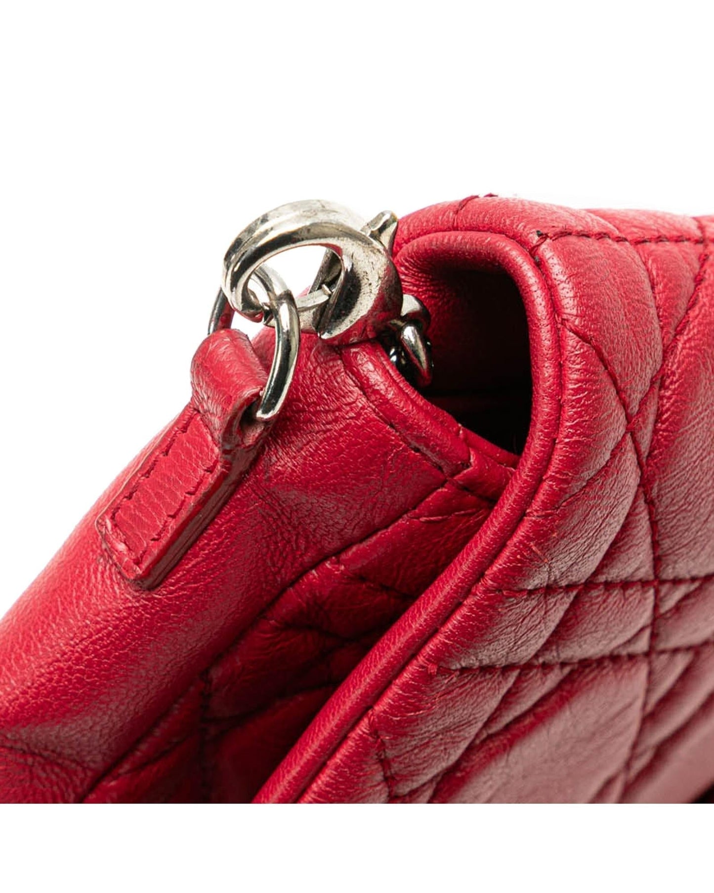 Quilted Lambskin Leather Crossbody Bag with Detachable Chain Strap