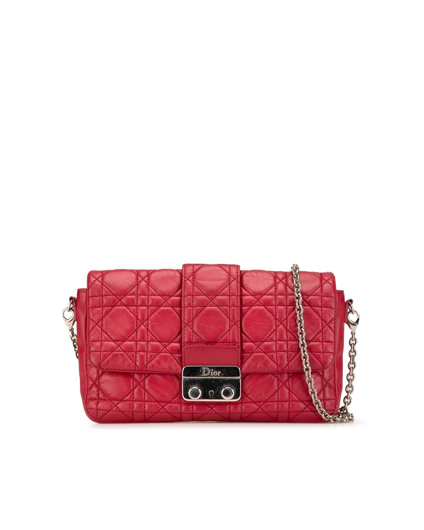 Quilted Lambskin Leather Crossbody Bag with Detachable Chain Strap