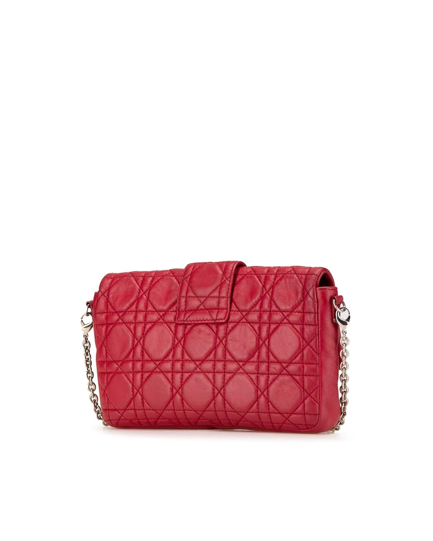 Quilted Lambskin Leather Crossbody Bag with Detachable Chain Strap
