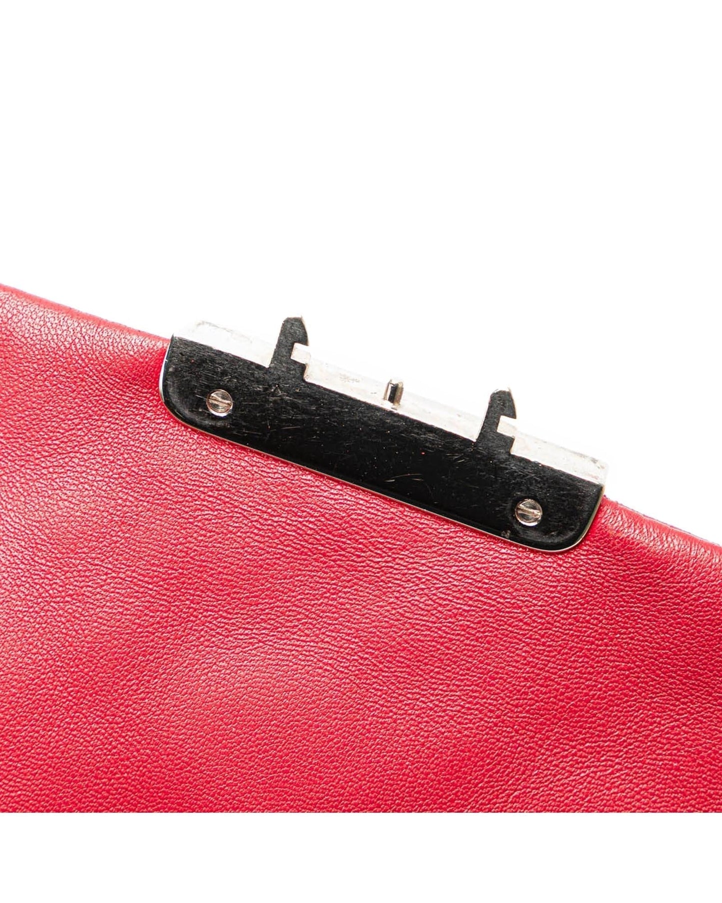 Quilted Lambskin Leather Crossbody Bag with Detachable Chain Strap