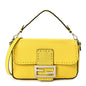Fendi Cuoio Roma Sellerissima Nappa Sintetica Tape Stitch Mini Baguette Acid Yellow