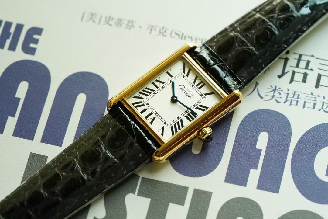 TANK MUST QUARTZ 30MM GOLD PLATED CASE LEATHER IVORY DIAL