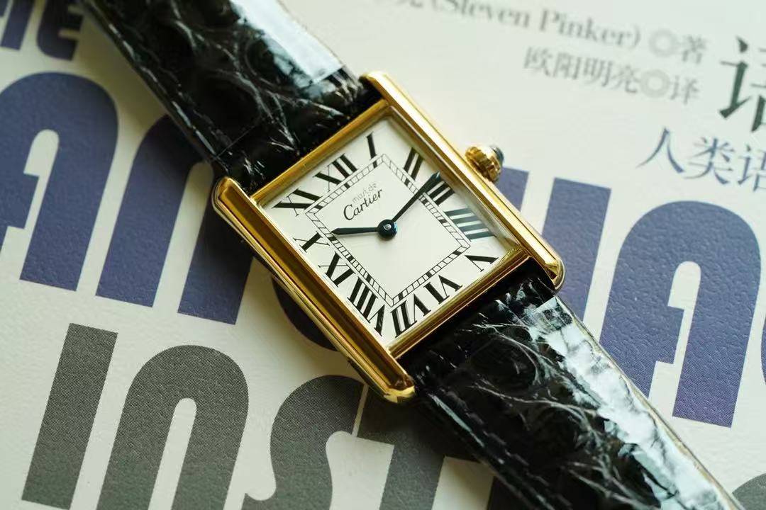 TANK MUST QUARTZ 30MM GOLD PLATED CASE LEATHER IVORY DIAL