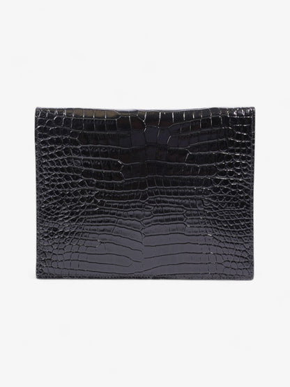 Saint Laurent Uptown Clutch Black Embossed Leather Small