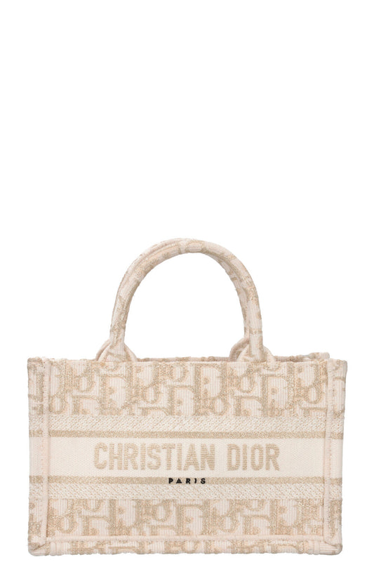 Christian Dior Mini Tote Bag Oblique Ivory Gold