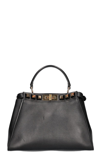 FENDI Medium Peekaboo Bag with Studded Detail Black