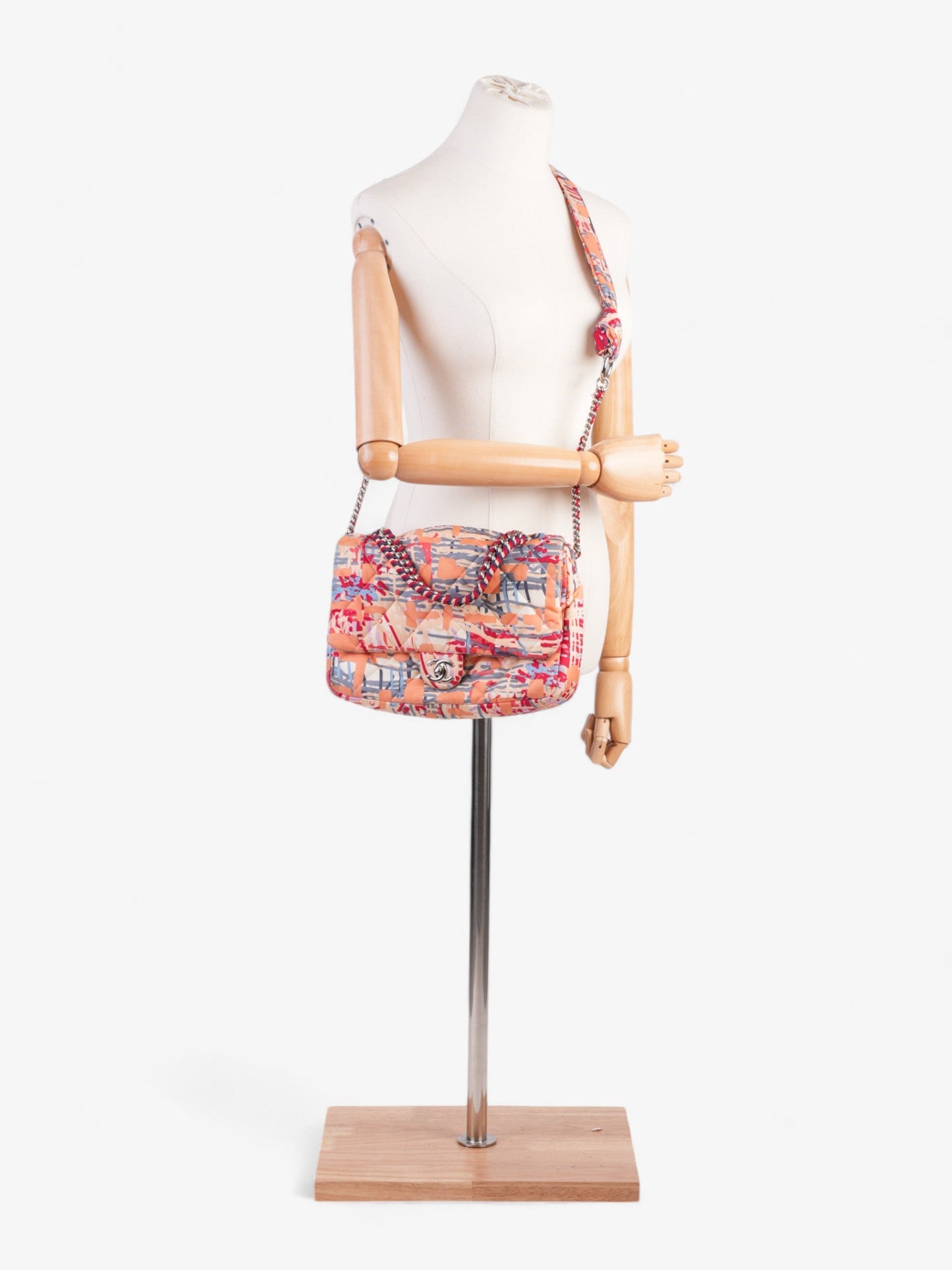 Chanel Foulard Flap Bag Multicoloured Fabric Large