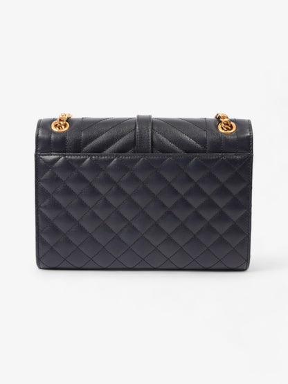 Saint Laurent Envelope Navy Blue Grained Leather Medium