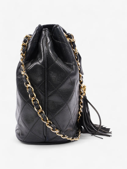 Chanel Classic Flap Tassel Black Lambskin Leather