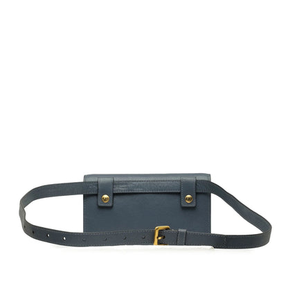 Blue Dior Leather Saddle Belt Bag