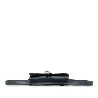 Blue Dior Leather Saddle Belt Bag