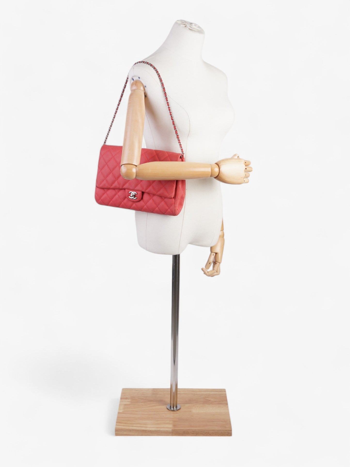 Chanel Envelope Clutch With Chain Coral Caviar Leather