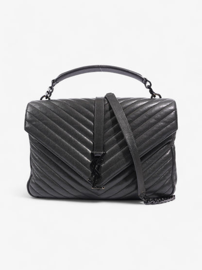 Saint Laurent College Black Lambskin Leather Large