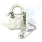 Dior Handbag leather Metallic gray type Lady Dior Cannage Mini Women