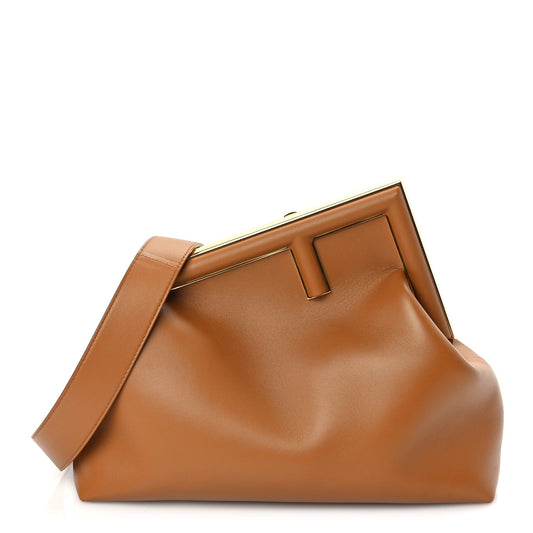 Fendi Shiny Nappa Medium Fendi First Caramello