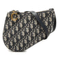 Blue Dior Oblique Canvas Saddle Triple Zip Crossbody