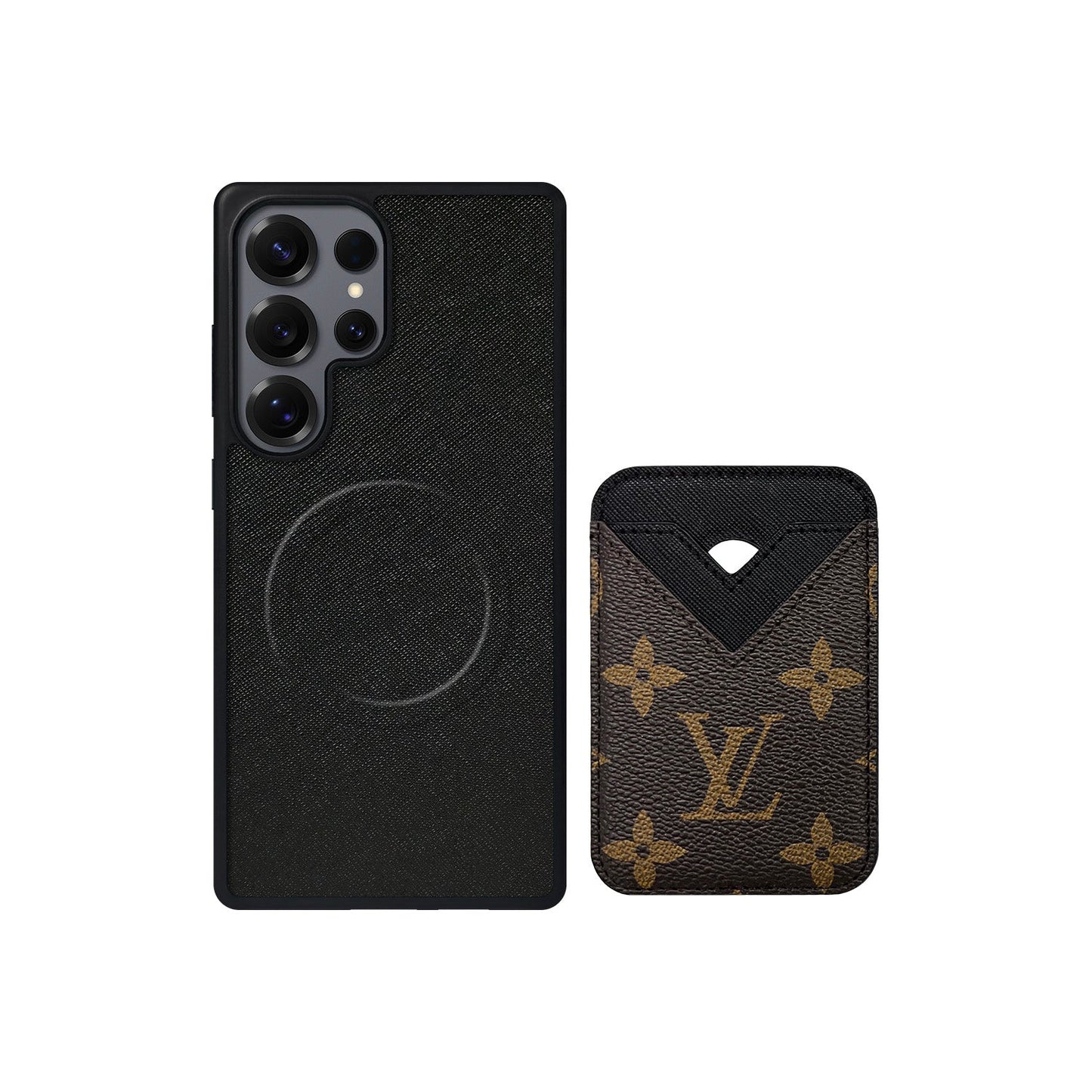 MAGSAFE CARDHOLDER LV BLACK AND BROWN MONOGRAM