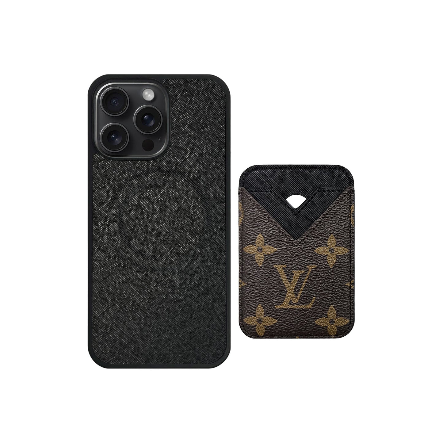 MAGSAFE CARDHOLDER LV BLACK AND BROWN MONOGRAM