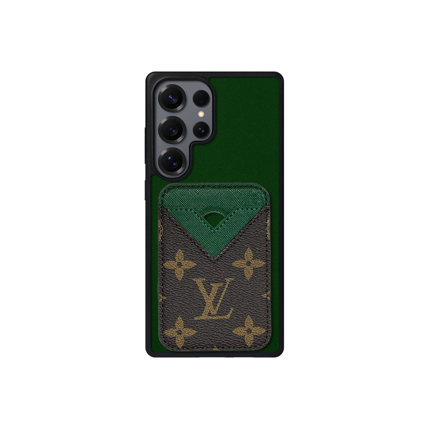 MAGSAFE CARDHOLDER LV GREEN AND BROWN MONOGRAM
