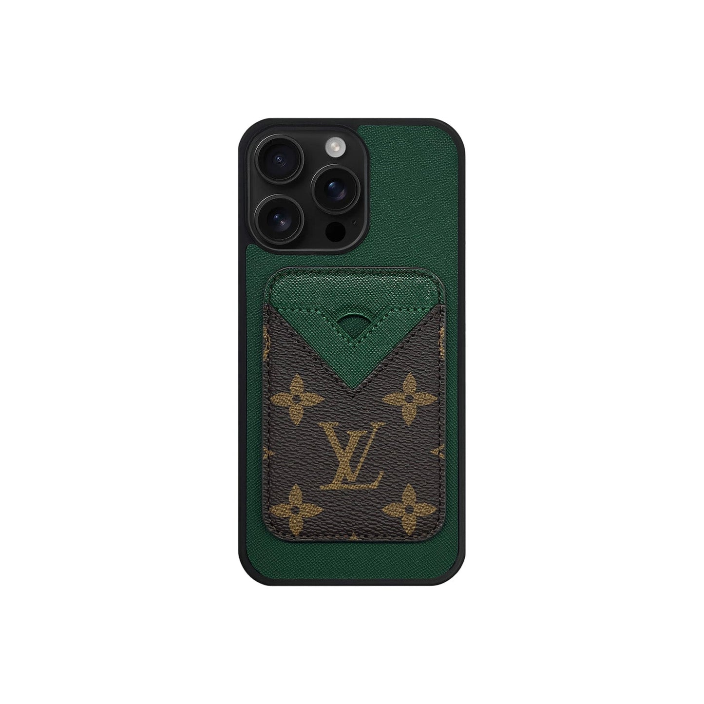 MAGSAFE CARDHOLDER LV GREEN AND BROWN MONOGRAM