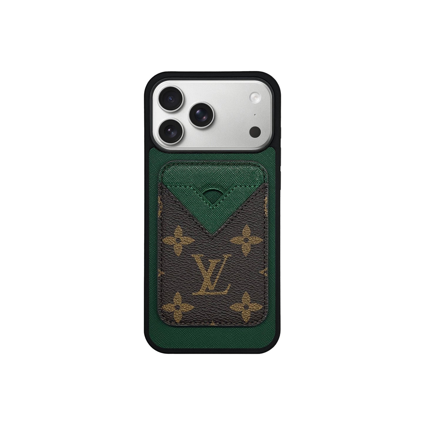 MAGSAFE CARDHOLDER LV GREEN AND BROWN MONOGRAM