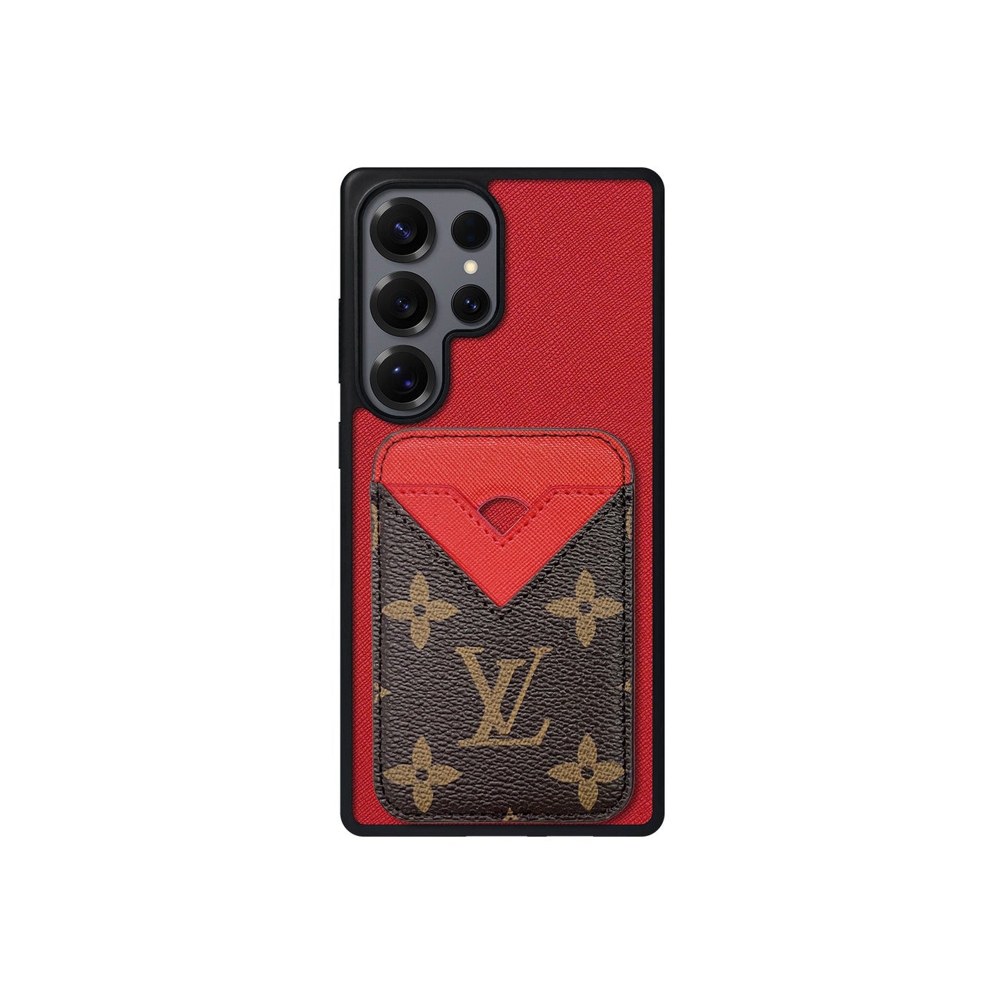 MAGSAFE CARDHOLDER LV RED AND BROWN MONOGRAM