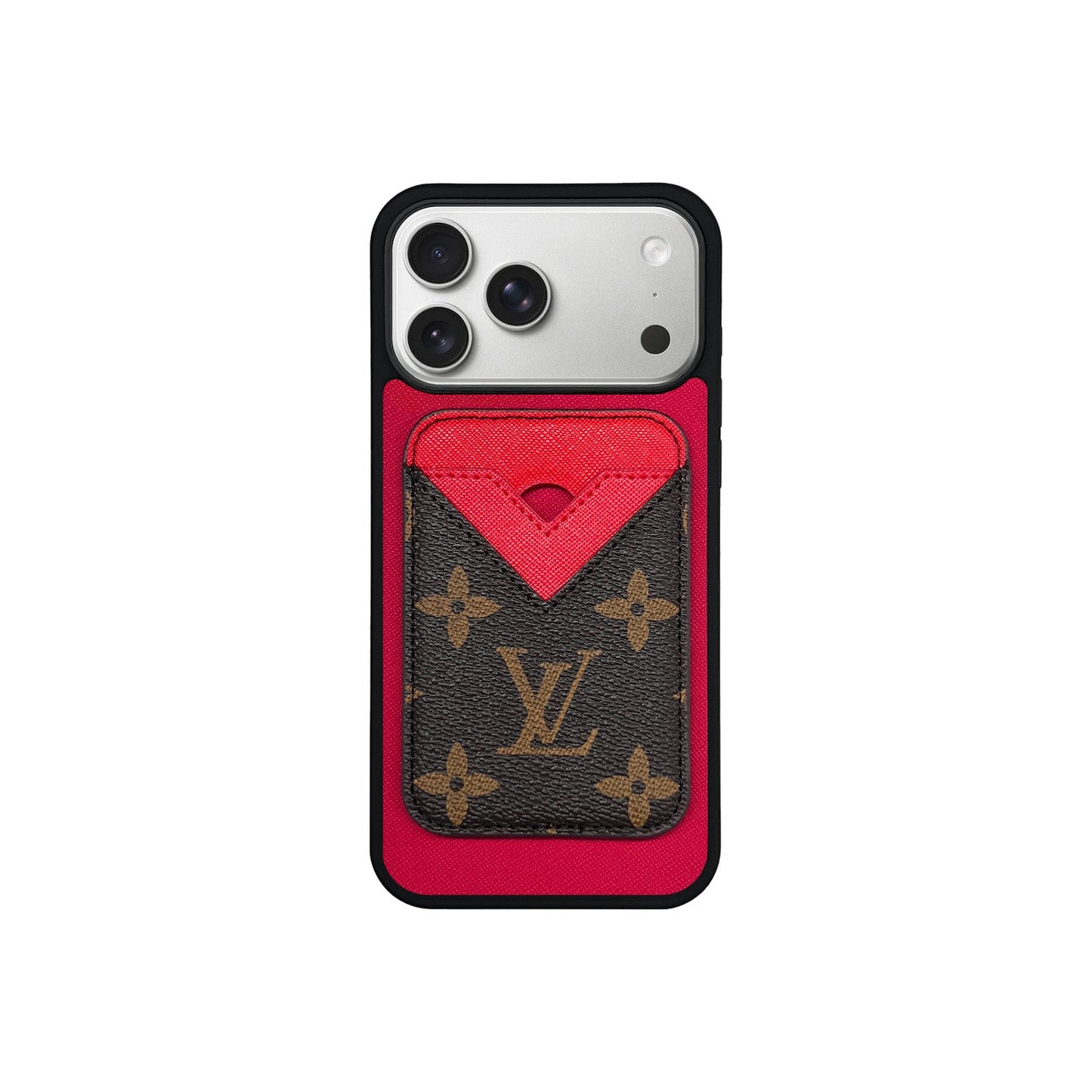 MAGSAFE CARDHOLDER LV RED AND BROWN MONOGRAM