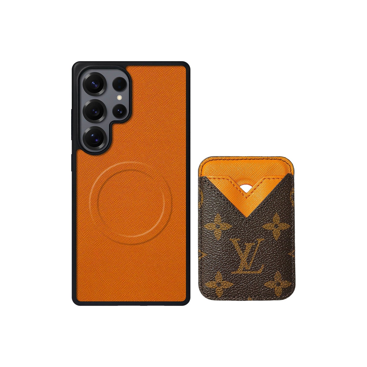 MAGSAFE CARDHOLDER LV ORANGE AND BROWN MONOGRAM