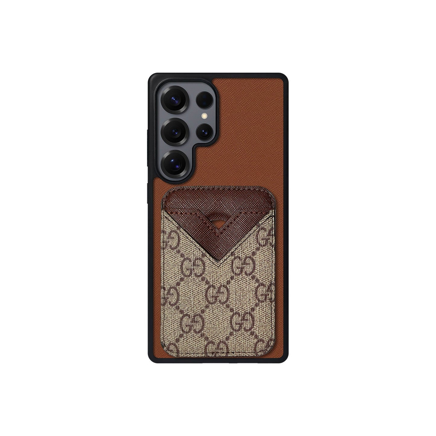 MAGSAFE CARDHOLDER GG BROWN AND BEIGE MONOGRAM