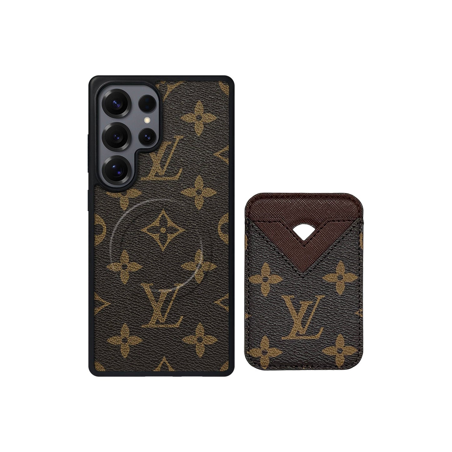 SET MAGSAFE CARDHOLDER LV MONOGRAM BROWN