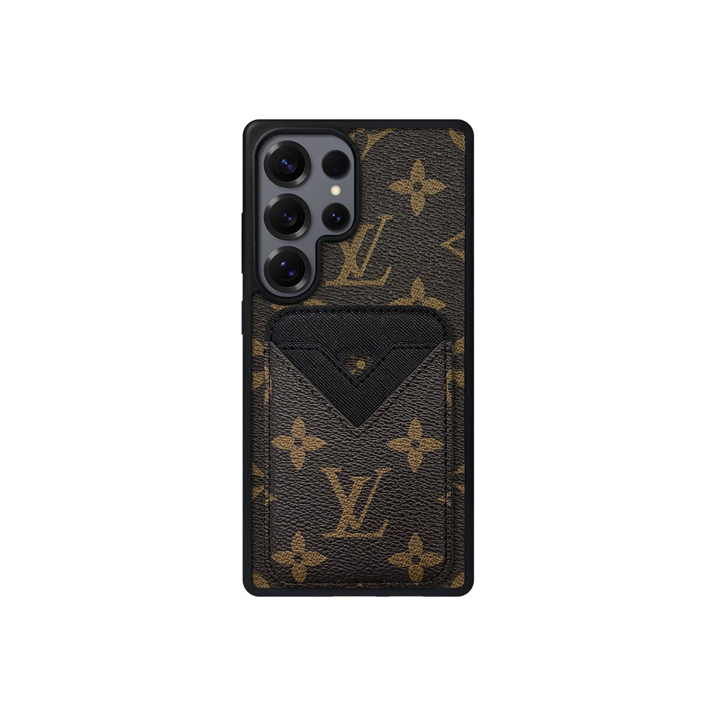 SET MAGSAFE CARDHOLDER LV MONOGRAM BROWN WITH BLACK