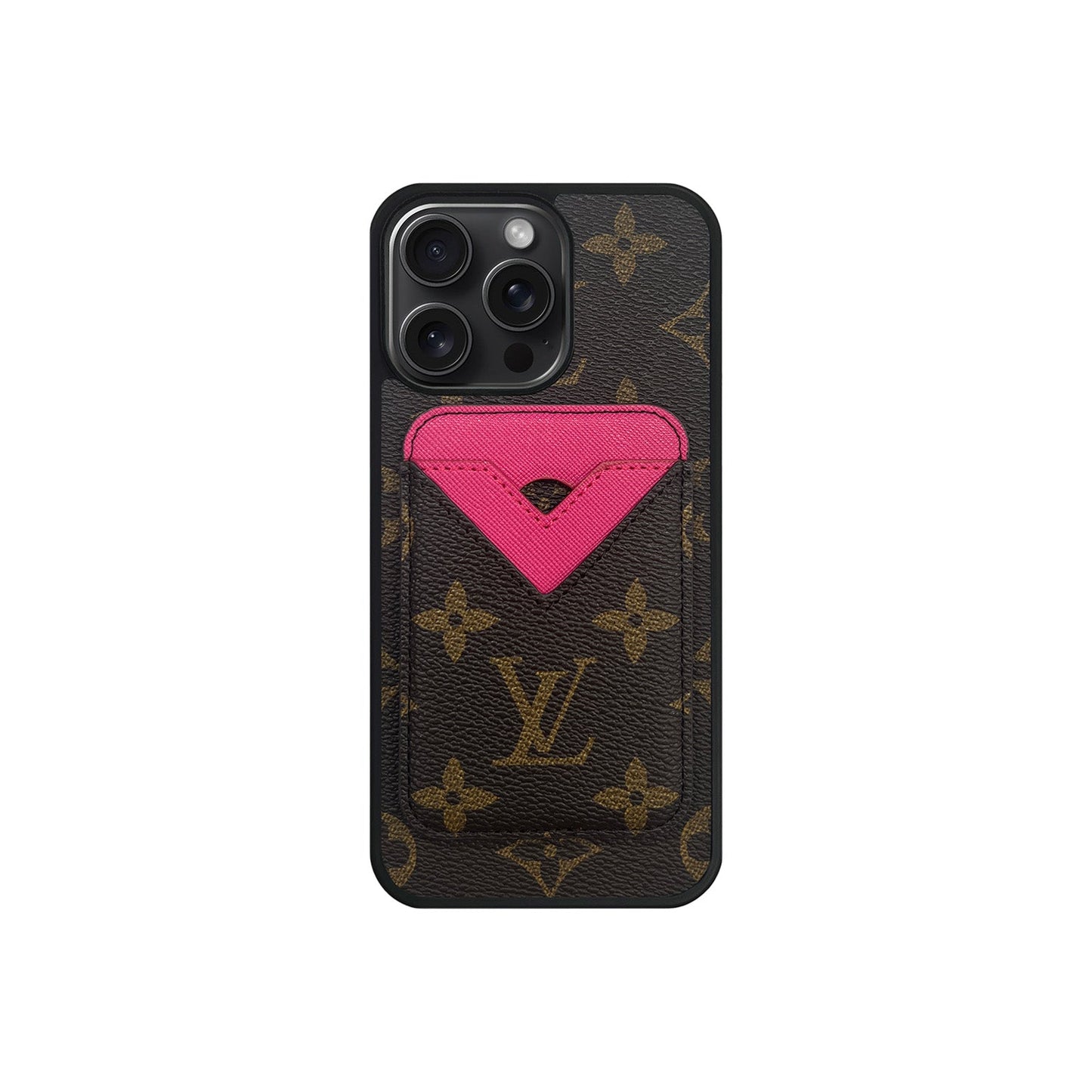SET MAGSAFE CARDHOLDER LV MONOGRAM BROWN WITH PINK