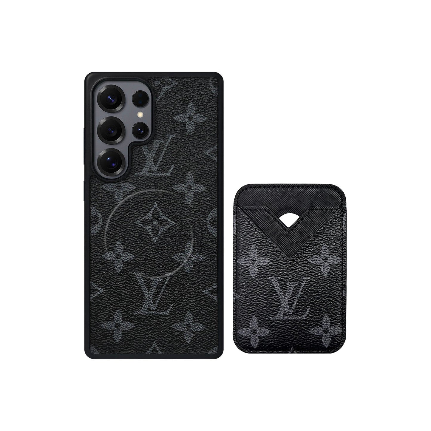 SET MAGSAFE CARDHOLDER LV MONOGRAM BLACK
