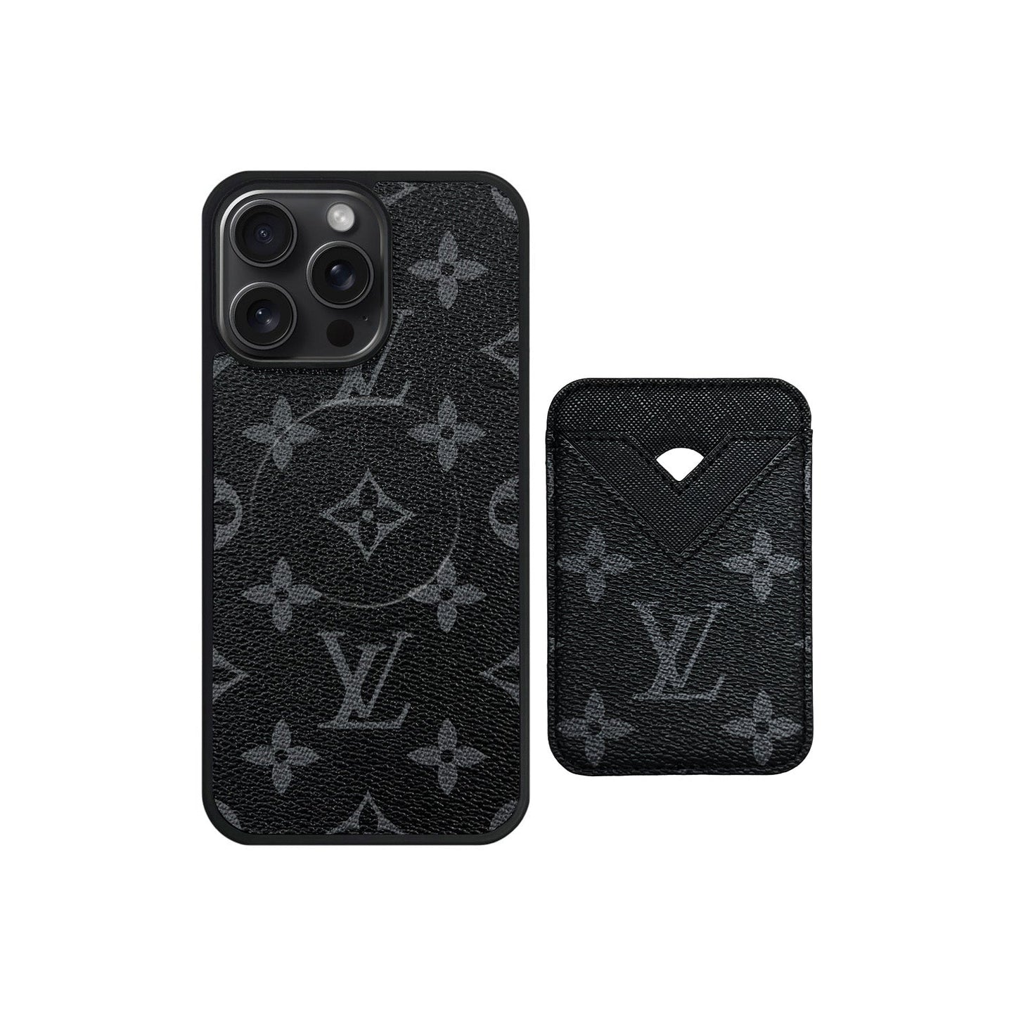 SET MAGSAFE CARDHOLDER LV MONOGRAM BLACK
