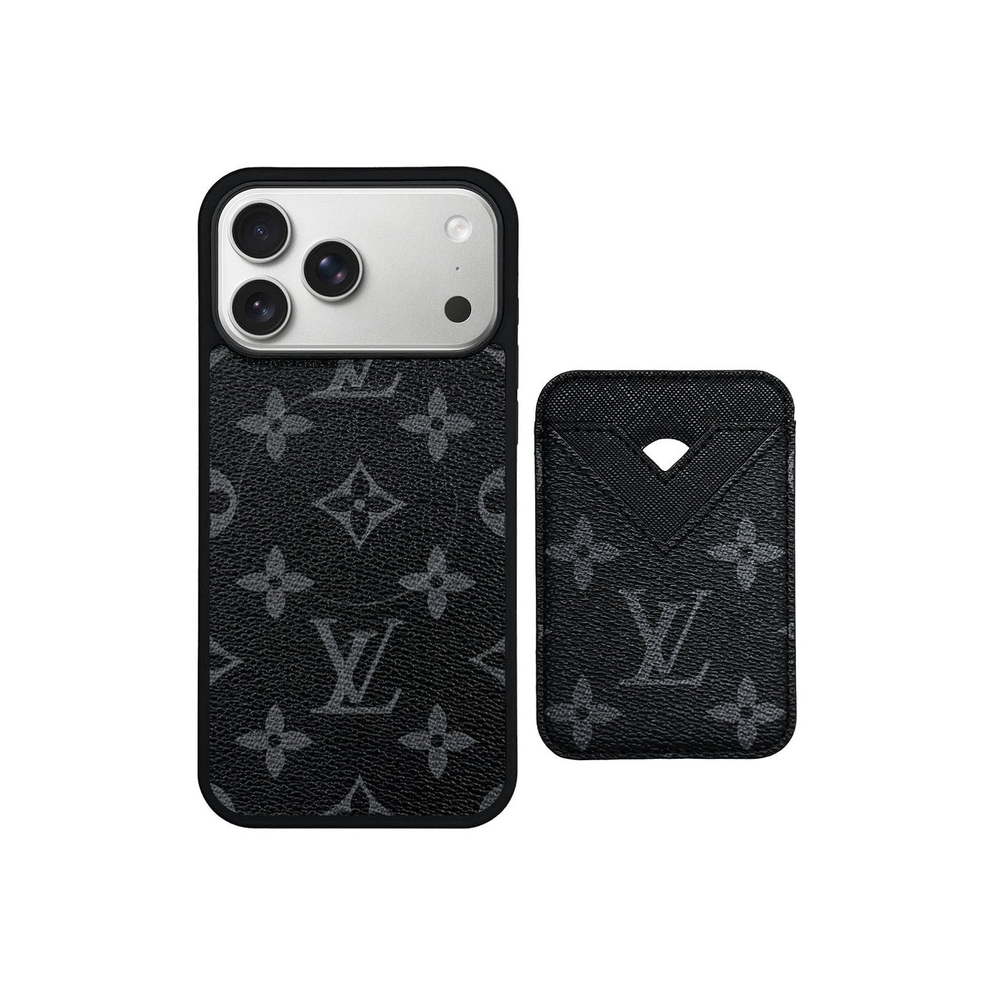SET MAGSAFE CARDHOLDER LV MONOGRAM BLACK