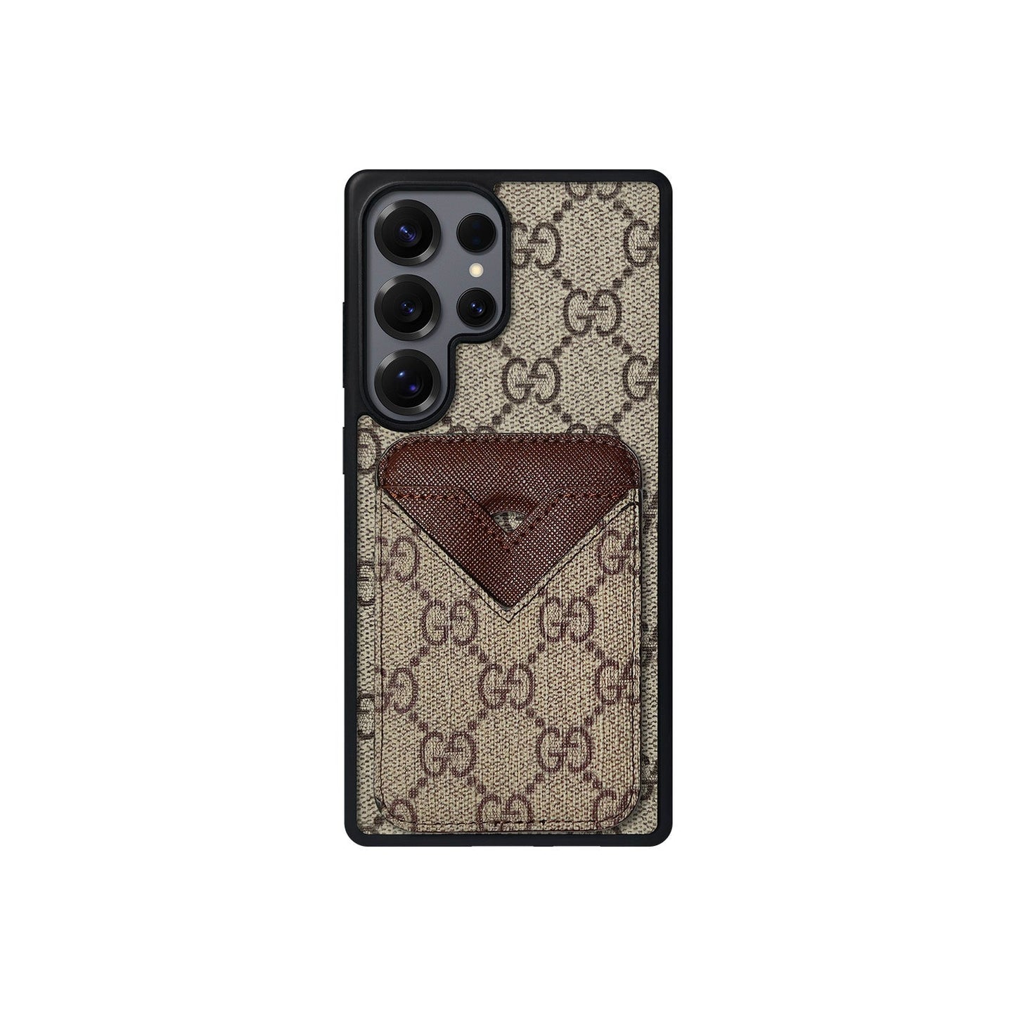BROWN GG MONOGRAM CARDHOLDER FULLY COVERED