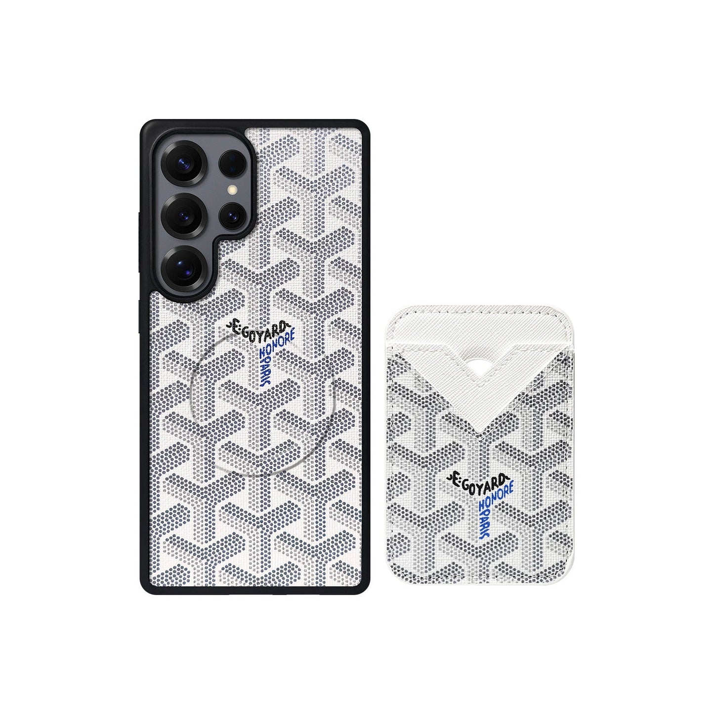 WHITE GYA MAGSAFE CARDHOLDER MONOGRAM