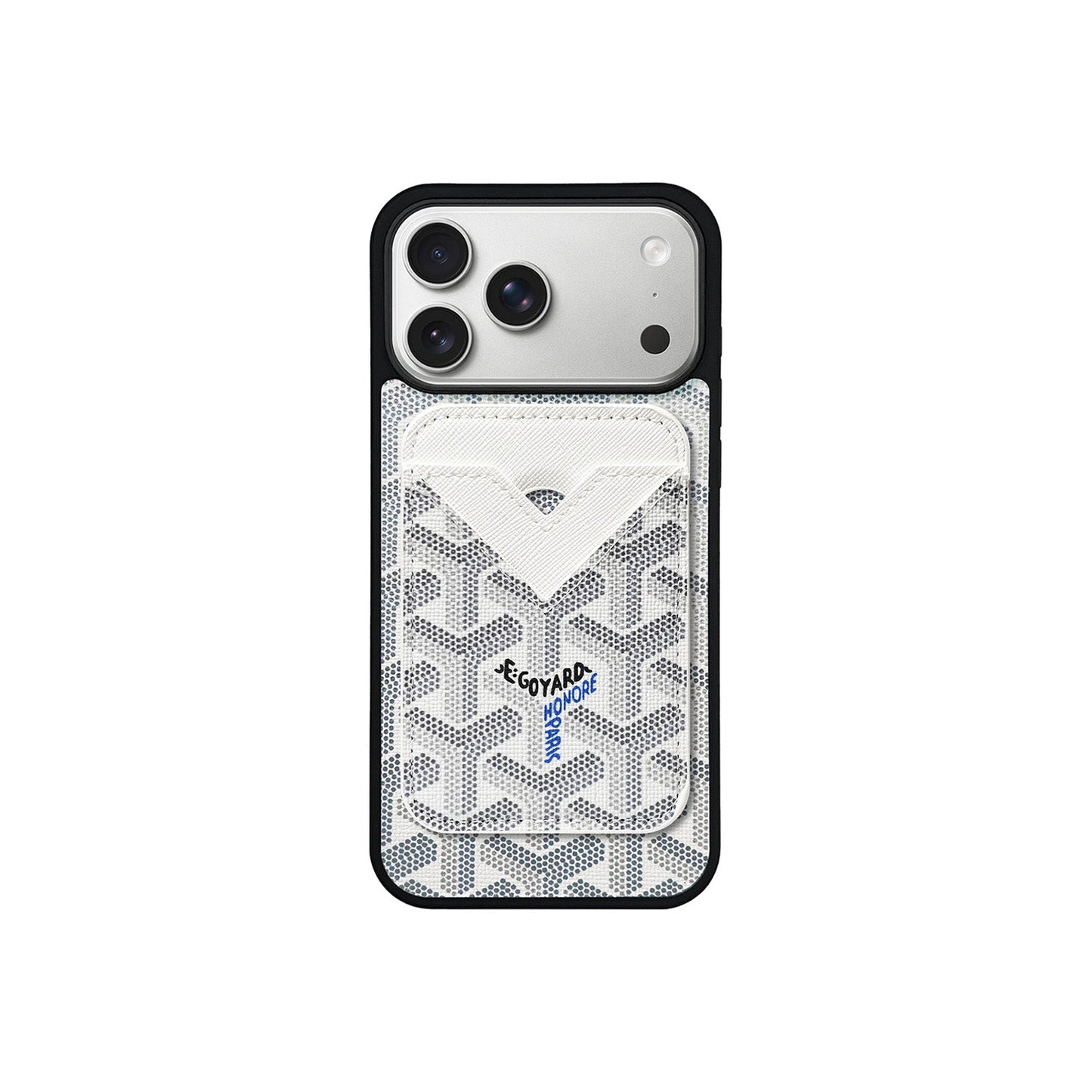 WHITE GYA MAGSAFE CARDHOLDER MONOGRAM