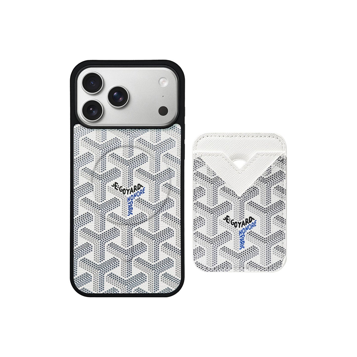 WHITE GYA MAGSAFE CARDHOLDER MONOGRAM