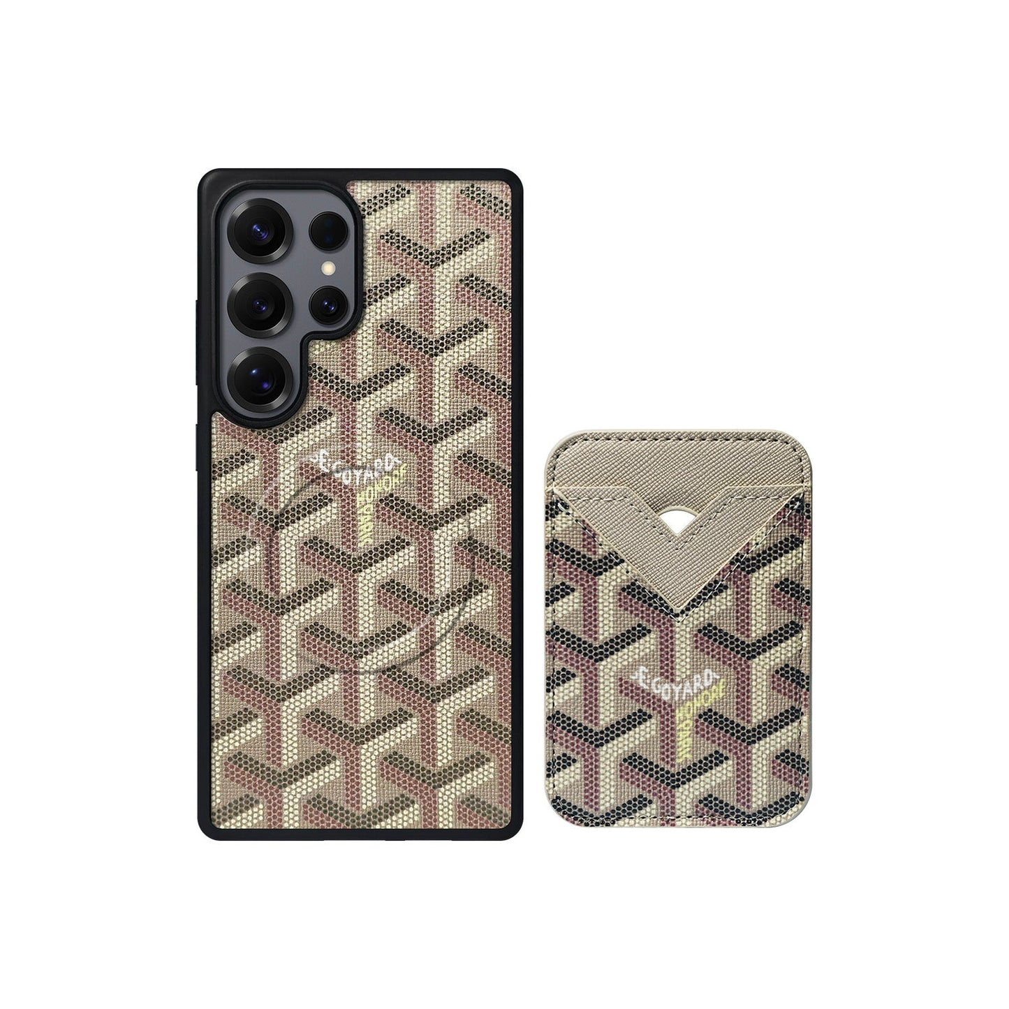 BEIGE GYA MAGSAFE CARDHOLDER MONOGRAM