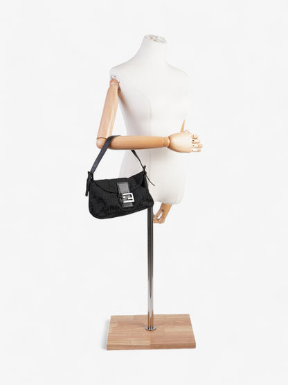 Fendi Baguette Canvas Black Shoulder Bag Canvas