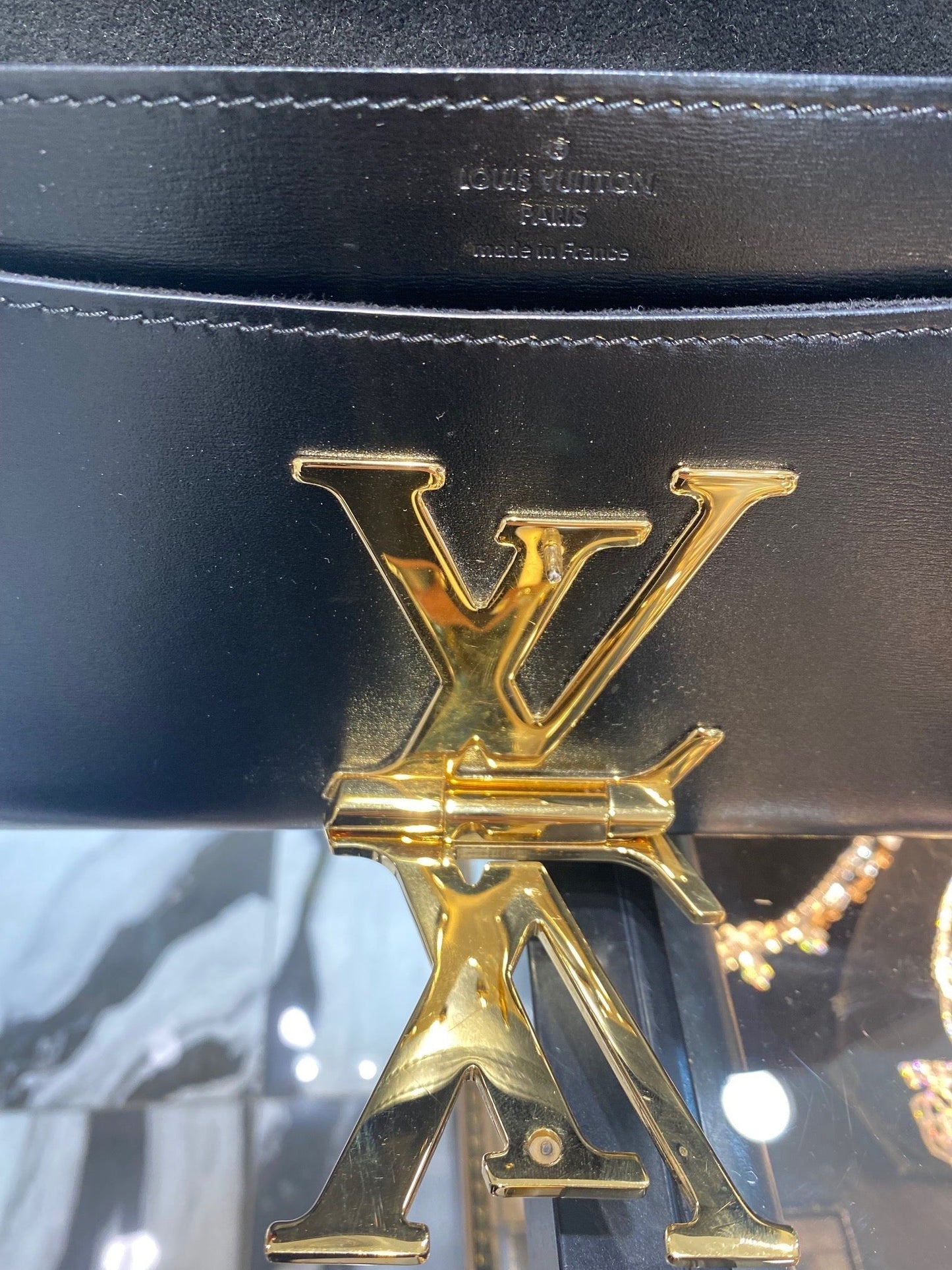 LOUIS VUITTON CALFSKIN LEATHER LOUISE CHAIN CROSSBODY