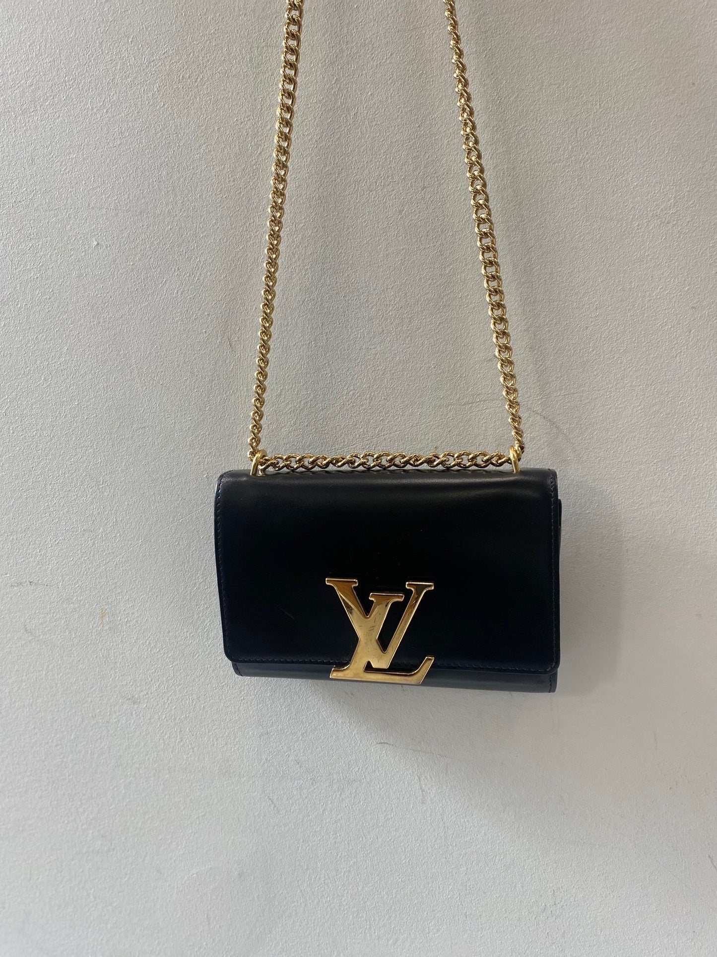 LOUIS VUITTON CALFSKIN LEATHER LOUISE CHAIN CROSSBODY