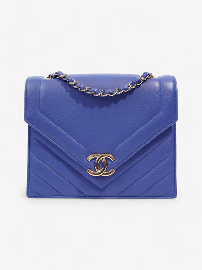 Chanel Envelope Flap Bag Blue Calfskin Leather