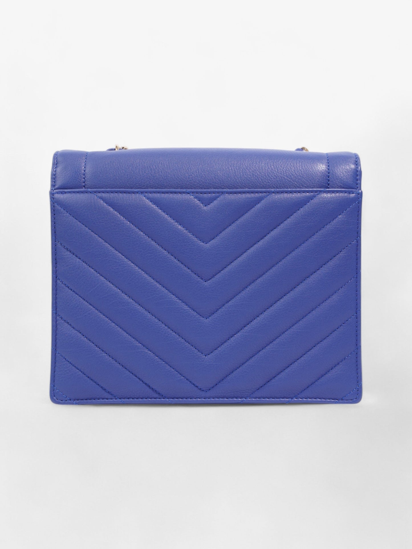 Chanel Envelope Flap Bag Blue Calfskin Leather