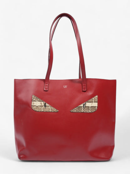 Fendi Tote Leather Red Tote Bag Style 26